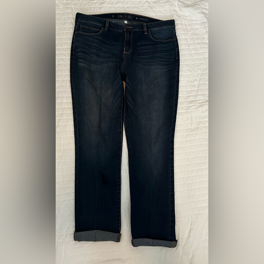 Jennifer Lopez Dark Blue Ankle Jeans